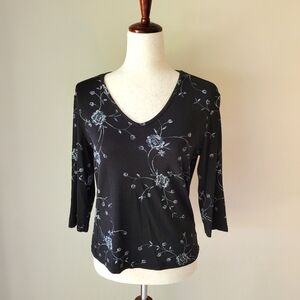 Vintage 90s Y2K Black Stretchy Briggs New York Medium Top